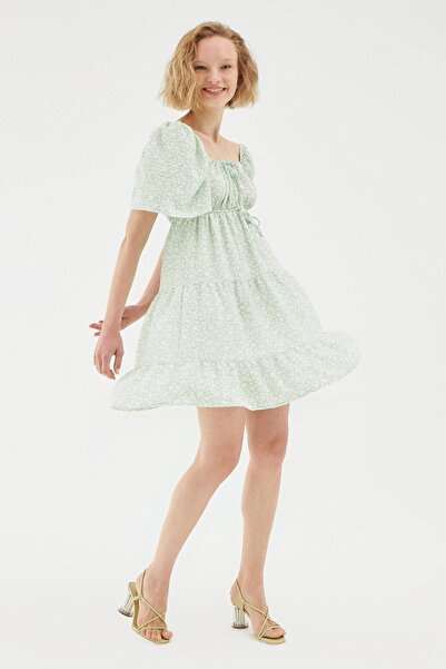 Quzu Bağlama Detaylı Mini Elbise Mint