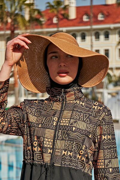 Remsa Mayo Remsa Bow Foldable Visor Straw Hat Sunscreen Visor RŞ-78 Camel