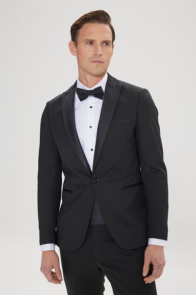 ALTINYILDIZ CLASSICS Altıny Yıldız 4A3224200016 Black Men's Slim Fit 6 Drop Normal Waist Normal Leg Body Fitted Cut Kırl