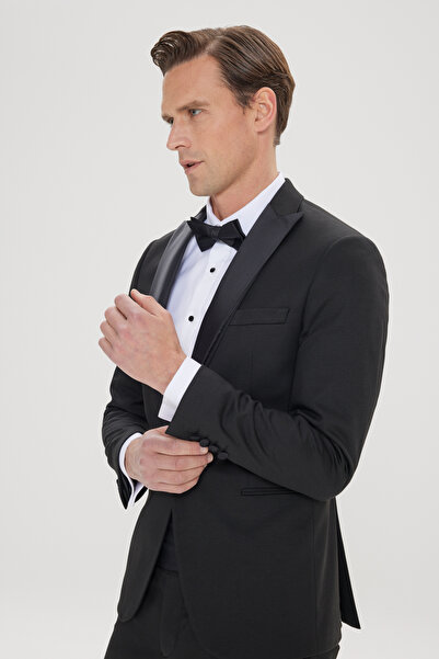 ALTINYILDIZ CLASSICS Altınyıldız 4A3224200016 Siyah Erkek Slim Fit 6 Drop Normal Bel Normal Paça Vücuda Oturan Kesim Kırl