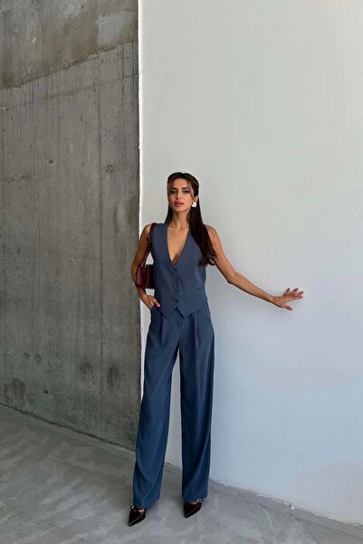 Eka Γυναικείο παντελόνι Indigo Palazzo 1017-0001