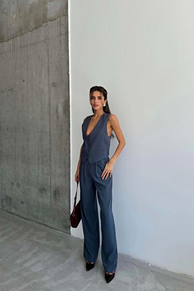 Eka Γυναικείο παντελόνι Indigo Palazzo 1017-0001