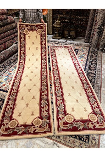 RD RAMAZAN DAĞ EL HALI SANATI El Dokuma kabartmalı Çin Yolluk İki Adet 300x80