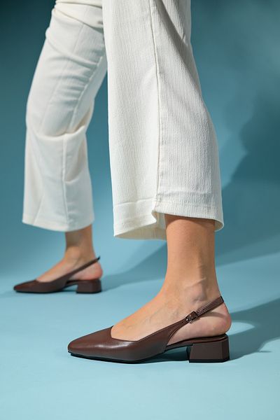 LuviShoes Dámské boty na podpatku STATE Brown Skin
