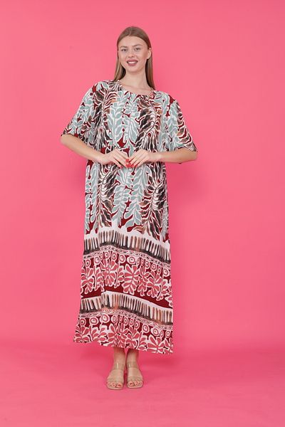 mervemoda Rochie țesută damă cu mânecă scurtă