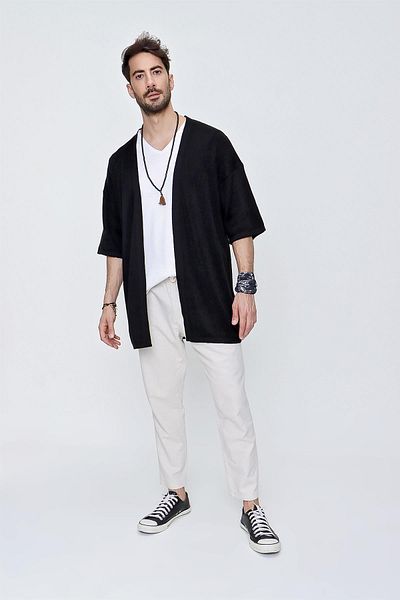 CHUBA Ανδρικό πλεκτό Kimono Comfortable Fit Μαύρο 22sm211