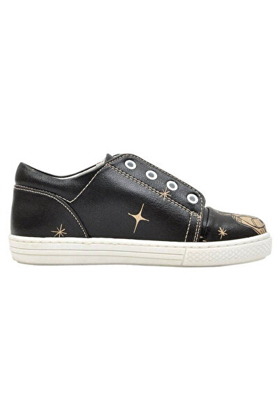 Dogo Kids Vegan Leather Black Laceless Sneakers - Can't Find A Way Design
