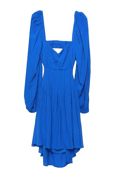 Quzu Backless Dress Sax