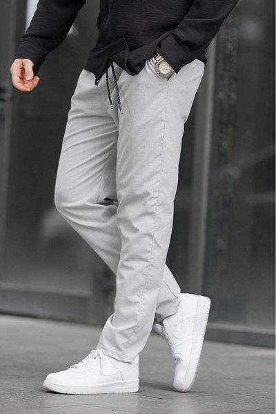 Madmext Graue gerade geschnittene Herrenhose 6531