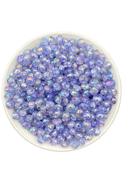 Hedef Bijuteri Lila / Açık Mor  Renk 8mm Basık Janjanlı Akrilik Boncuk,Takı ,...