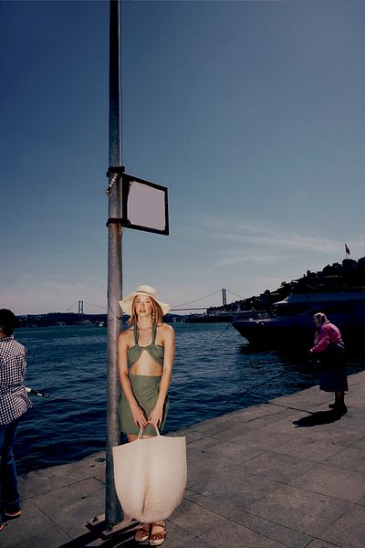 Quzu Halter Neck Gathered Bustier Khaki