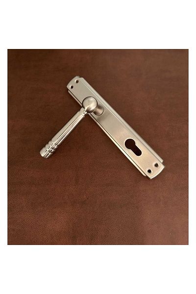 KOLDOOR Yale Steel Door Handle - Ottoman Flap, Satin Mirror, Left Push Single Side