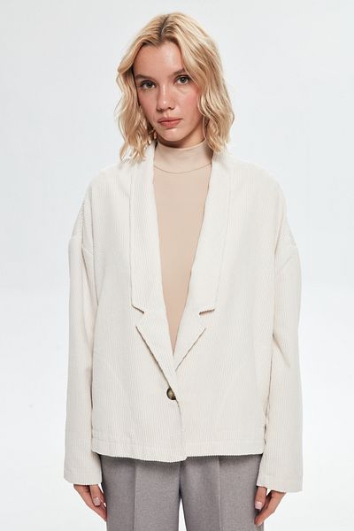 Quzu Κοτλέ Oversize Jacket Stone