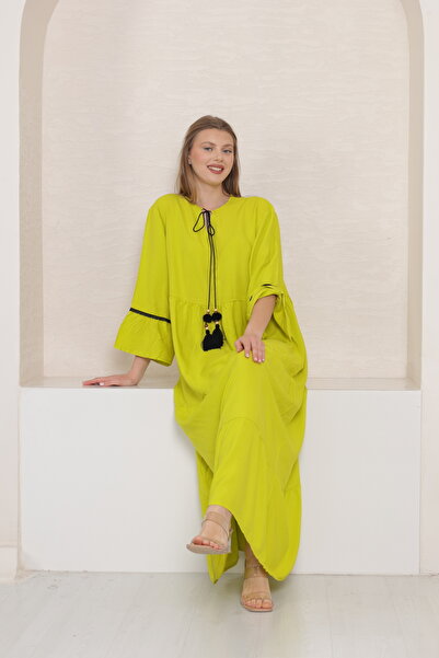 mervemoda Γυναικείο υφαντό φόρεμα Plus Size