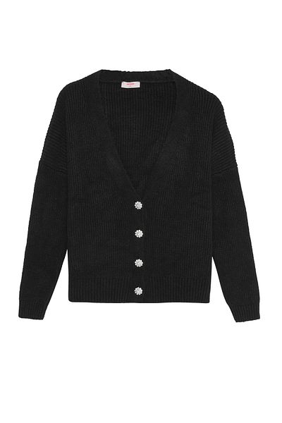 Quzu Button Detailed Knitwear Cardigan Black