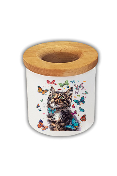 lili hediyelik Μολυβοθήκη με στάμπα Cat and Butterfly