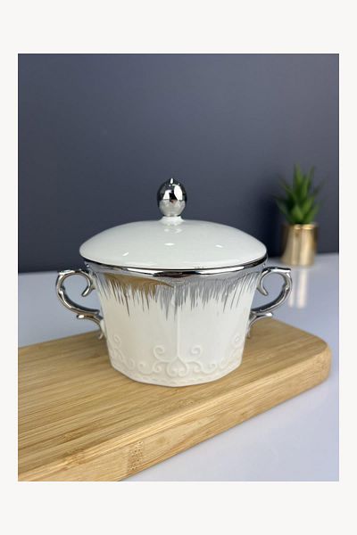 ACAR Safira Collection - Porcelain Silver Gilt Sugar Bowl V2
