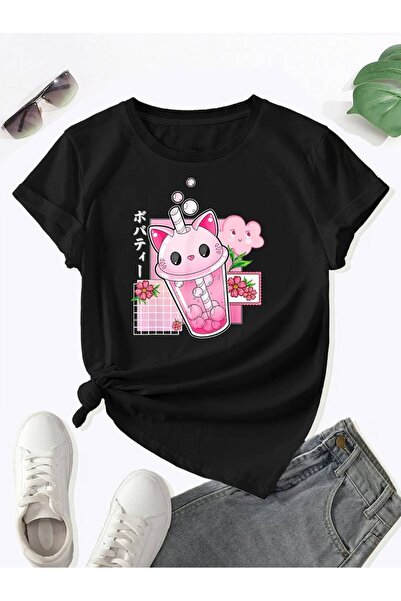 GALASHOP تي شيرت بوبا تي كات بابل مطبوع