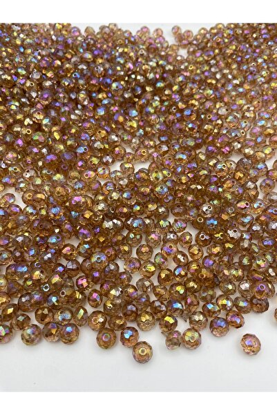 Hedef Bijuteri 100gr Vizon/Açık Kahverengi Basık 10mm Janjanlı Akrilik Boncuk...