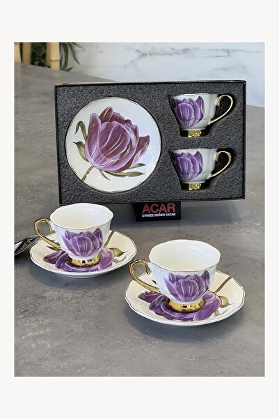 ACAR Tiffany 2 Piece Coffee Cup Set Purple