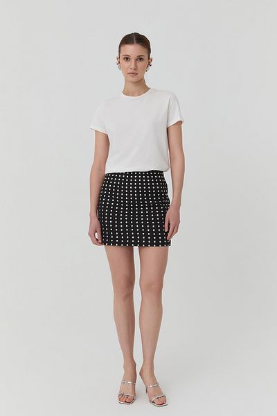 Quzu Trok Detailed Mini Skirt Black
