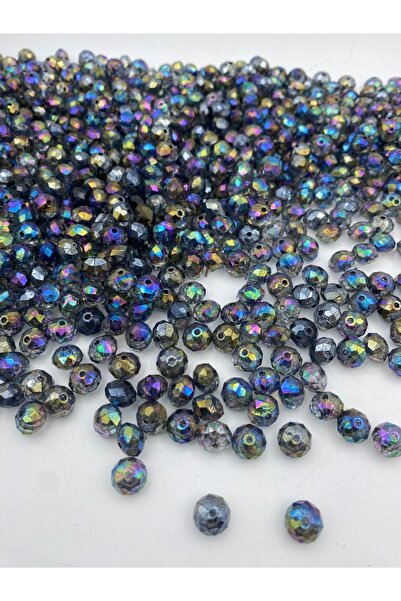 Hedef Bijuteri 100 جرام مدخن/رمادي داكن مفلطح 10 مم خرز أكريليك جنجان، مجوهرا...