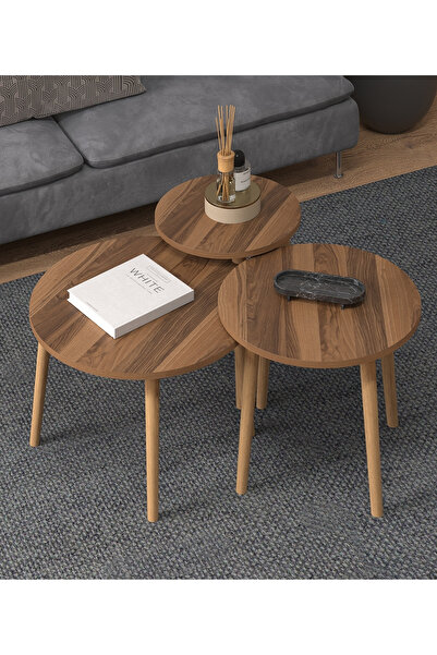 Monte Sehpa Roma 3lü Ortasehpa Ceviz