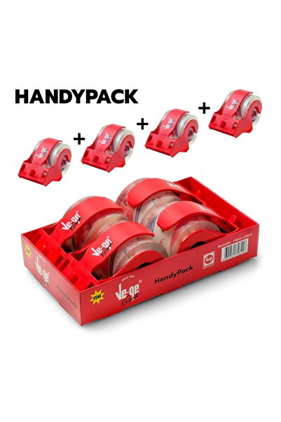 Ve-ge Vege Super Clear Koli Bandı Handy Pack Bant Makinalı 48X40 m 1.5 inch 4 Adet