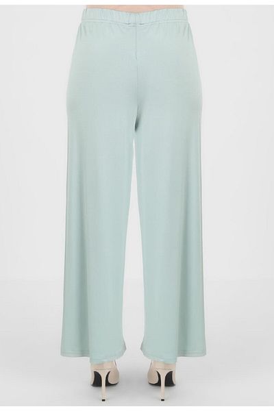 RESPİRO Pantaloni de vară moale cu drapaj verde mentă