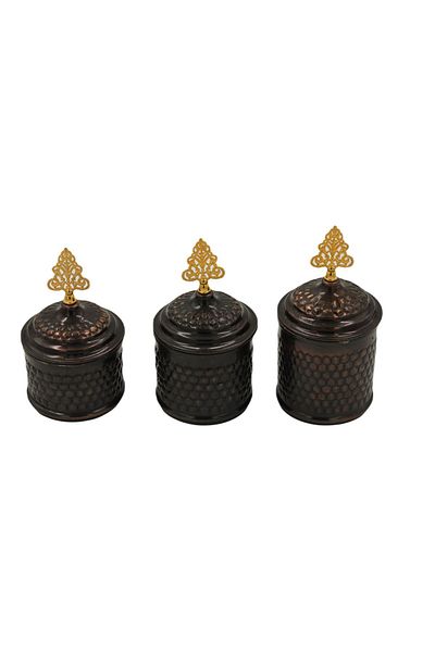ANTEPSEPETİ Copper Antique 3-Piece Spice Rack