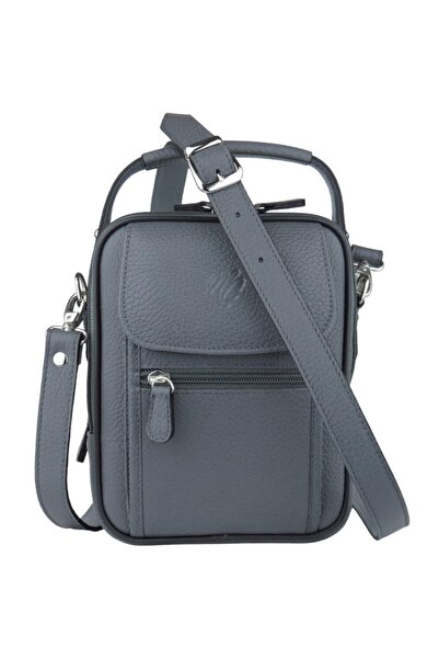 MÇ DERİ Men's Hand and Shoulder Strap Floater Patterned Genuine Leather Bag M...