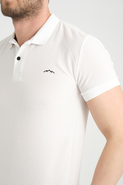 Varetta Ανδρικό κοντομάνικο μπλουζάκι από βαμβακερό καλοκαιρινό λευκό γιακά πόλο