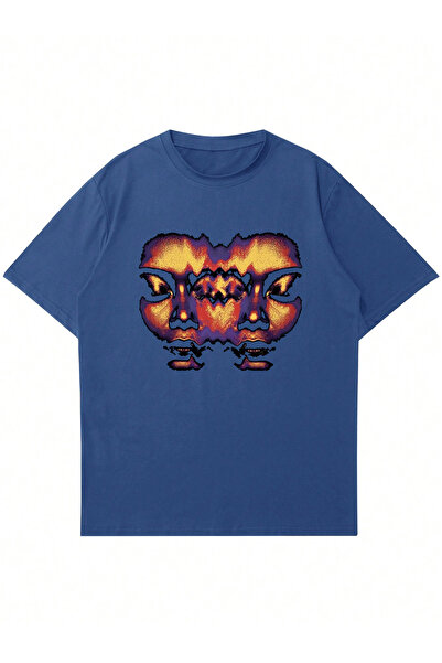 Ginevra Unisex okrugla kragna Dva lica Štampano Oversize kroj T-shirt