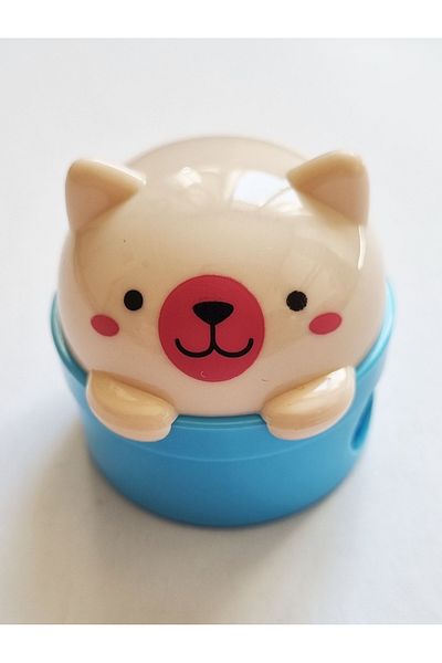 Modellino Top Opening Lid Teddy Bear Shaped 2-Piece Pencil Sharpener - 1 Piece with Color Options