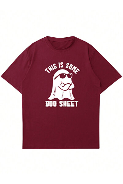 Ginevra Unisex okrugla kragna Boo list Štampano Oversize kroj T-shirt