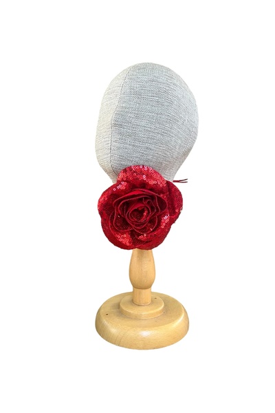 zühre balaban Sequined Red Rose Choker Necklace Accessory