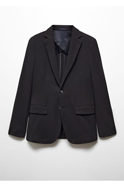 MANGO Man Dar Kesimli Kalıplı Pamuklu Blazer Ceket