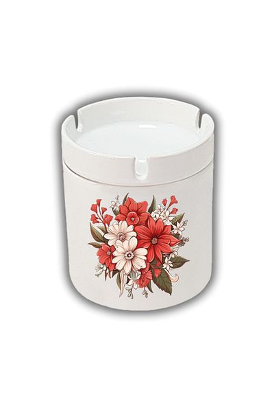 lili hediyelik Flower Printed Ash Tray Ashtray