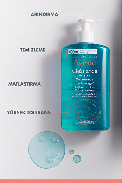 Avene Cleanance Cleansing Gel Yağlı ve Akneye Eğilimli Ciltler İçin Matlaştırıcı Temizleme Jeli 2x200 ml