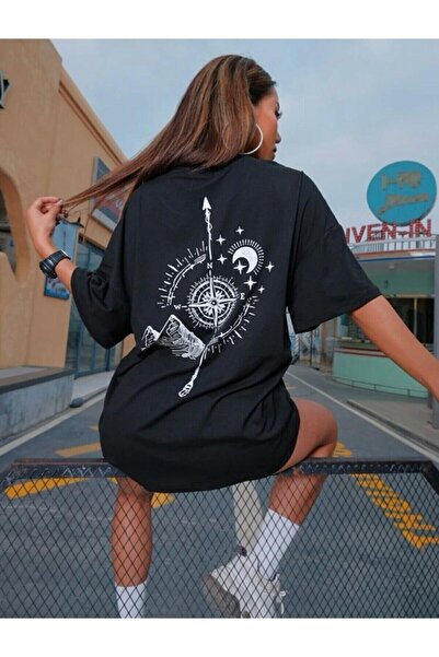 NİCE COMPASS Printed Oversize Unisex T-Shirt