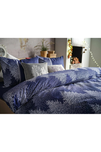 Doqu Home Ranforce Charm Duvet Cover Set Single - Dark Blue