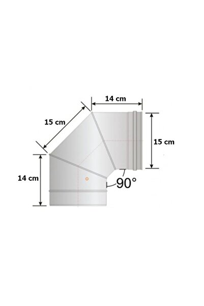 PELET BACA 150 mm Paslanmaz Çelik 90 Derece Dirsek