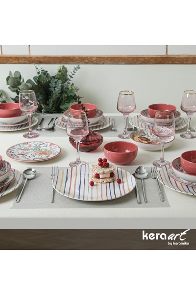 Keramika Takım Yemek Nordıc Frambuaz 24 Parça 6 Kişilik