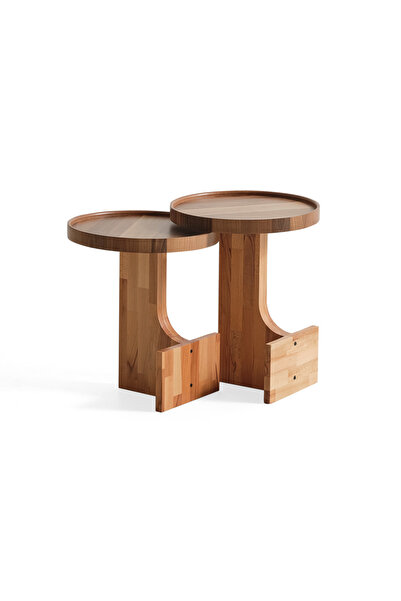 LERA HOMES Zigon sehpa, ikili sehpa, ahşap sehpa, yuvarlak sehpa, modern sehp...