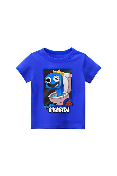 CACTUS COLLECTION Tricou de vară pentru copii cu imprimeu BLUE SKIBIDI BUMBAC