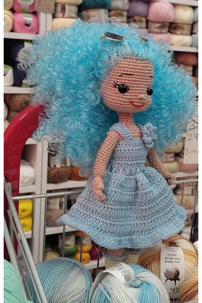 Kevser nur tuhafiye Amigurumi mavi saçlı bebe