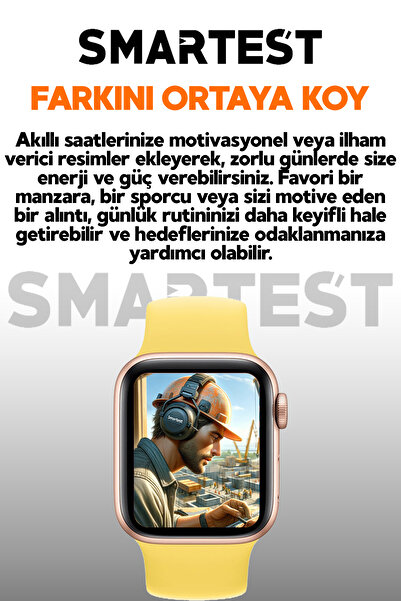 SMARTEST Arama Özellikli ve Tüm Telefonlarla Uyumlu Unisex Türkçe Yeni Versiyon Sensörlü Akıllı Saat