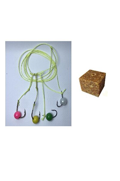 TRAKAV Sazan Yayın Balıklarına Özel İdamlık Hazır Takım 4 İğneli Boncuklu Küs...