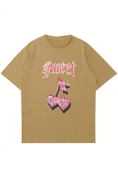 Ginevra Unisex okrugla kragna Slatko Štampano Oversize kroj T-shirt