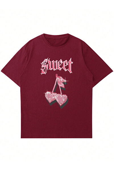 Ginevra Unisex okrugla kragna Slatko Štampano Oversize kroj T-shirt